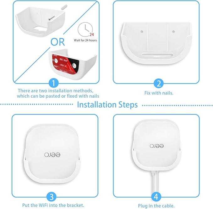 Wall Mount for eero 6, Screwless Strong Adhesive Bracket for eero 6 Mesh WiFi Router (1 Pack) (Not for eero 6+)