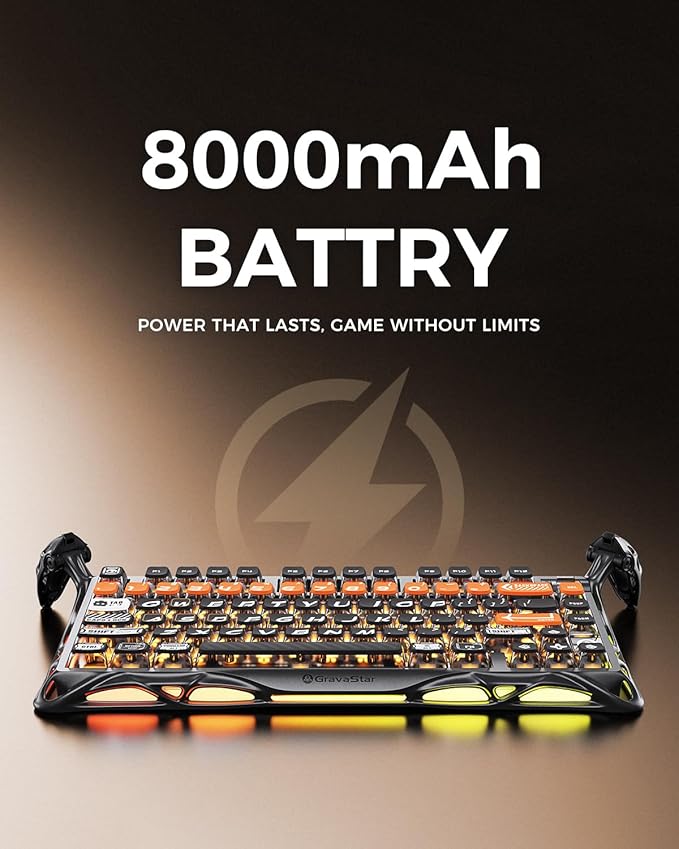 GravaStar Mercury K1 Pro Wireless Mechanical Gaming Keyboard, 75% Layout RGB Custom Keyboard, Aluminum Alloy Matte Black Frame with Phoenix-Inspired Keycaps, Hot-Swappable Linear Switches – CyberFlare