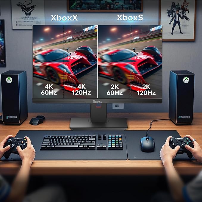 28 Inch 4K UHD 3840x2160 144Hz Gaming Computer Monitor,1ms IPS PC Screen,AMD FreeSync Premium,125% sRGB,95% DCI-P3,Monitor with Speaker,HDMI2.1,DP1.4,Height Adjustable