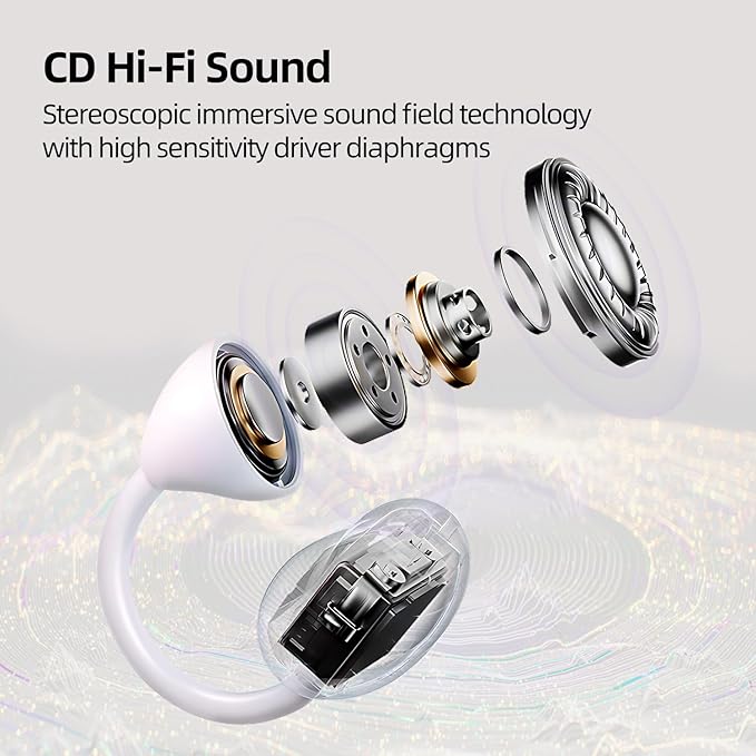 MUZEN Open Ear Headphones, Trickle 4g Lightweight Wireless Bluetooth 5.4 Clip On Earbuds with 38H Playtimes, Fit Comfort Sport Ear Clip Earbuds, Hi-Fi Earphones for Fintness Running Workout