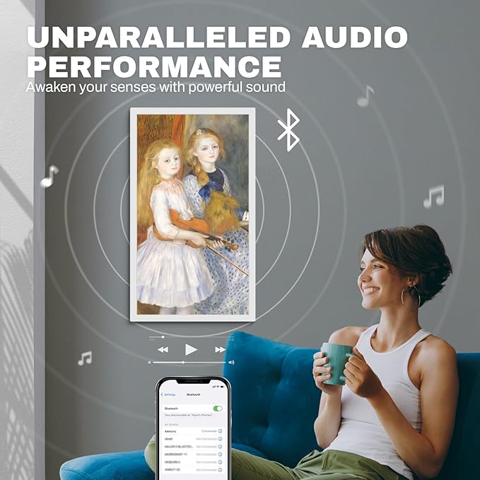 Large Digital Picture Frame 27 inch, 1920x1080 FHD IPS WiFi Digital Photo Frame with Remote, 32GB Storage, Auto-Rotate, Instantly Share Photo/Video via Apps/Email, USB/Mirco SD, White