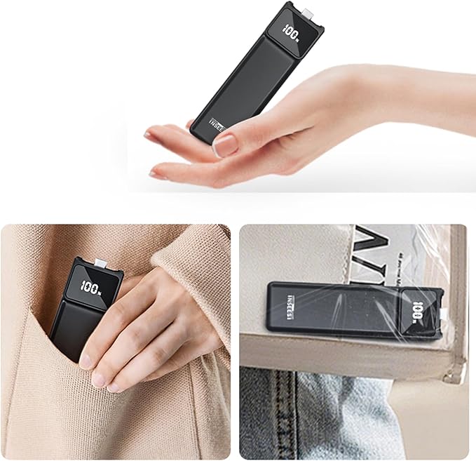 Battery Handle for DJI osmo Pocket 3 Battery Mobile Power Built-in 5000mAh 22.5W Reserved 1/4” Thread（USB-C Does not Support All Output）