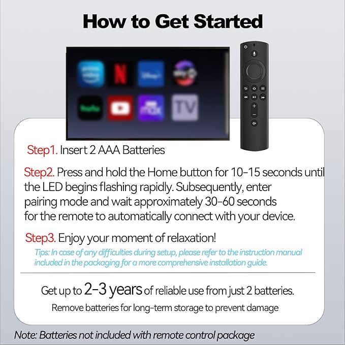 (Pack of 2) New Voice Replacement TV Remote Compatible with Stick 2rd Gen L5B83H, Compatible with Amazon Smart TVs Stick (2nd Gen,3rd Gen,Lite,4K)