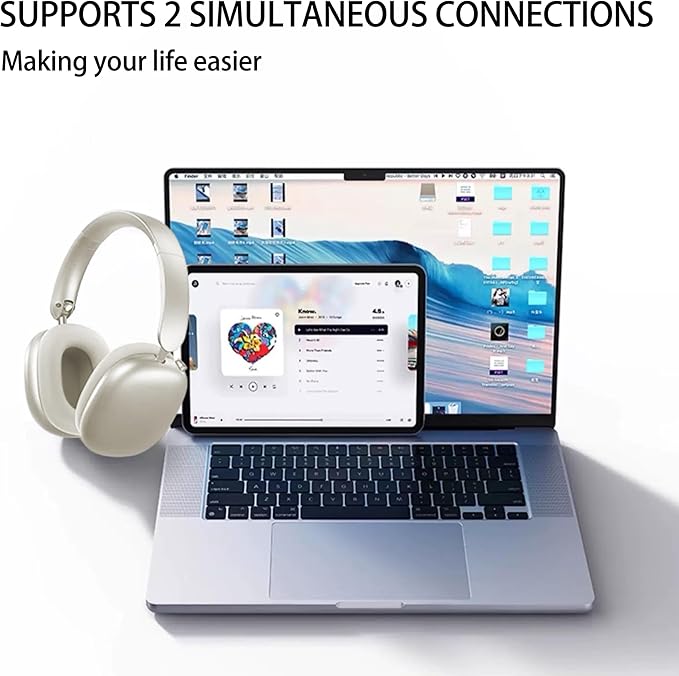 Active Noise Cancelling Headphones,Wireless Bluetooth Over Ear Headphones,Hi-Res Audio,70H Playtime,Lightweight Foldable Comfort Soft Earpads Headset for Gym,Travel,iOS/Android-Starlight