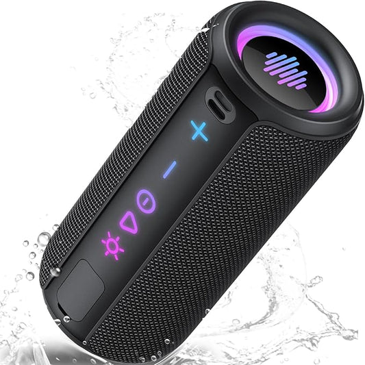 Portable Speaker Bluetooth 5.4, 30W Super Loud Bluetooth Speaker Wireless，Boost Bass 3.0, 30H Playtime, 8 RGB Modes, IPX7 Waterproof Speaker, TWS Pairing, for Outdoor/Home/Party, Gift Ideas