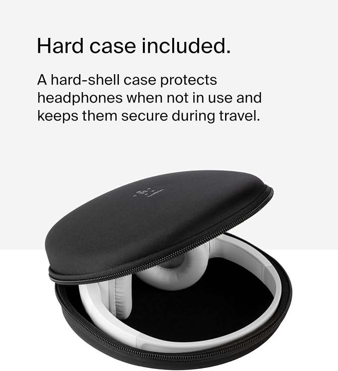 Belkin SoundForm Mini Kids Wireless Headphones w/Built-in Microphone, 30H of Playback Time, Fun Stickers, & Case - Over-Ear Headsets for Online Learning, School, iPhone, iPad, Galaxy, & More - White