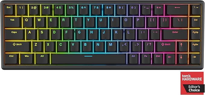 ARBITER Polar 65 - CNC Magnetic Gaming Keyboard w Rapid Trigger, Hall Effect Switches, CNC Aluminum Frame, Rapid Key, 65% Compact, Bright RGB, Dual-Shot PBT Keycaps- Just Black