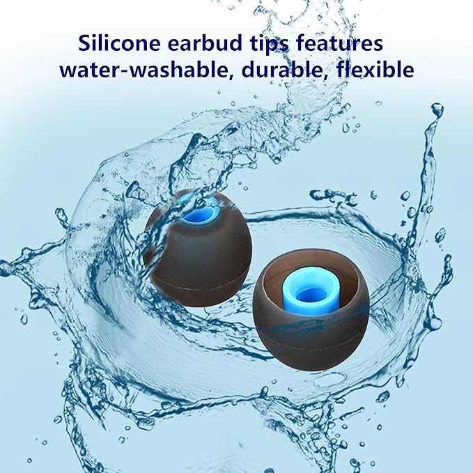 Silicone Replacement Earbud Tips Earbud Covers Fit for in-Ear Headphones (Inner Hole 3.8mm -5.1mm) Earbud Replacement Tips Earbud Rubber Tips 9 Pairs S/M/L