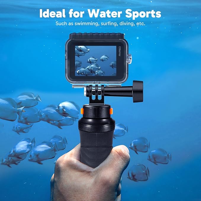 AKASO Brave 7 LE 4K30FPS 20MP WiFi Action Camera with Touch Screen EIS 2.0 Zoom Remote Control 131ft Waterproof Underwater Camera with Waterproof Floating Hand Grip and Carrying Case Bundle