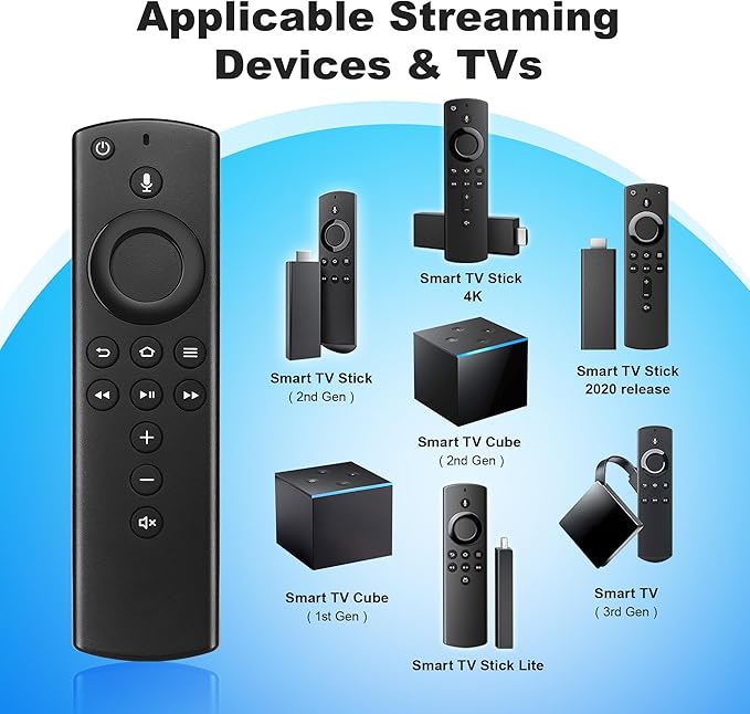 Vioce Remote Control Replacement for Fire Smart TV Stick - TV Stick (2nd Gen/4K/Lite/2020 Release), Not for Insignia/Toshiba/Pioneer Smart TV, for TV Cube(1st Gen and 2nd Gen)