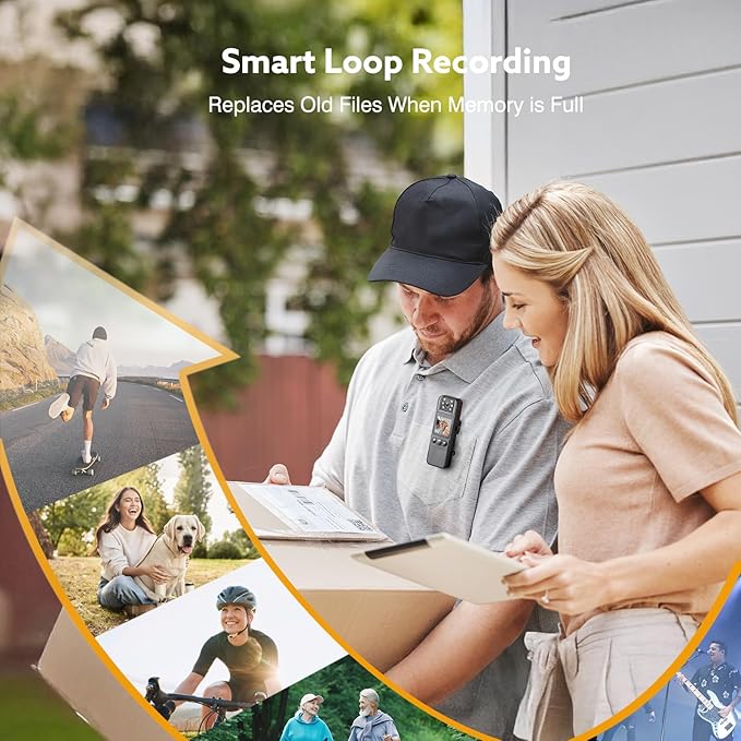 Z11 Body Camera with Audio and Video Recording, 128GB Small Body Cam with 180° Rotating Lens, 6HR Battery & Night Vision, Wearable Camera for Pet, Home, Office, Security Police Law Enforcement