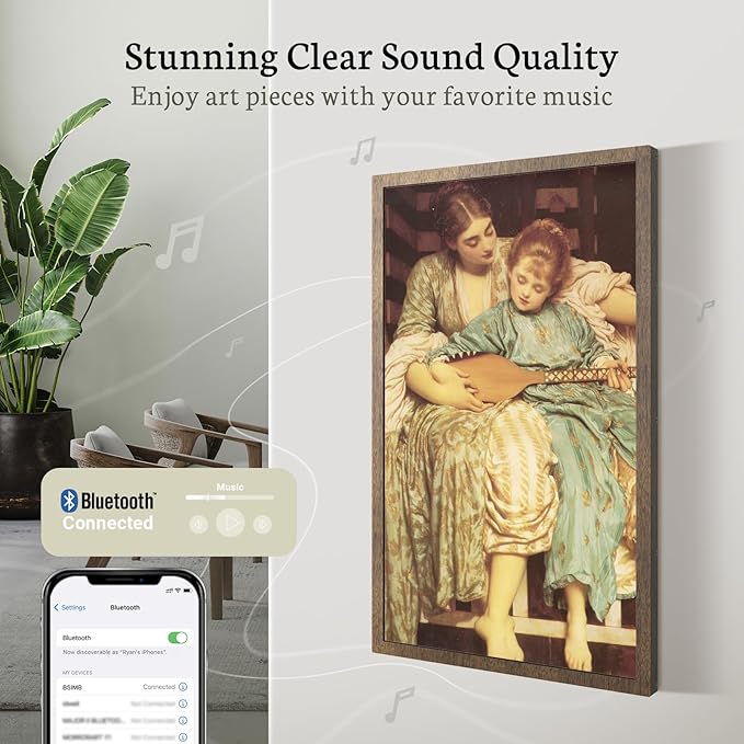 BSIMB Large Digital Picture Frame 21.5 Inch, 1920x1080 FHD WiFi Digital Photo Frame Electronic 32GB Remote Control, Share Pictures/Videos via App/USB/SD Easy Setup Gifts for Mom(Non-Touch), Dark Wood