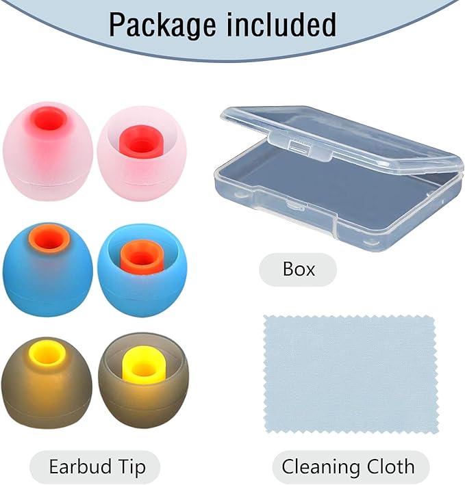 Silicone Replacement Earbud Tips Earbud Covers Ear Tips Fit for in-Ear Headphones (Inner Hole 3.8mm -5.1mm) Earbud Replacement Tips 9 Pairs