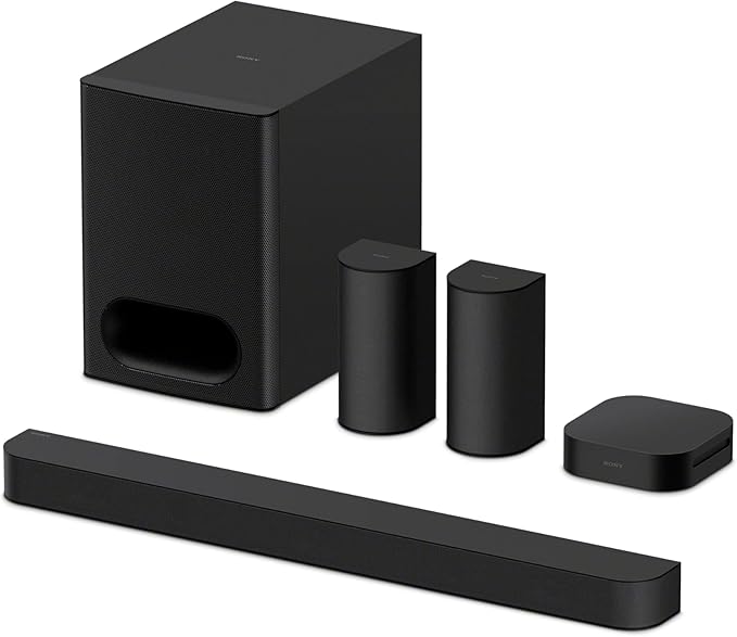 Sony BRAVIA Theater System 6, 5.1ch Home Theater System Sound bar with subwoofer and Rear Speakers, Surround Sound by Dolby Atmos/DTS:X Compatible HT-S60