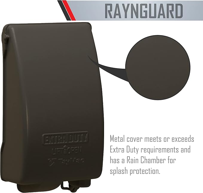 TayMac MX4280Z EXTRA DUTY Bronze 1-Gang Expandable Weatherproof In-Use 2-in. to 3-1/2-in. Electrical Outlet Cover, Vertical, Outdoor Outlet Cover for Electrical Box, UFAST Configuration (Pack of 6)