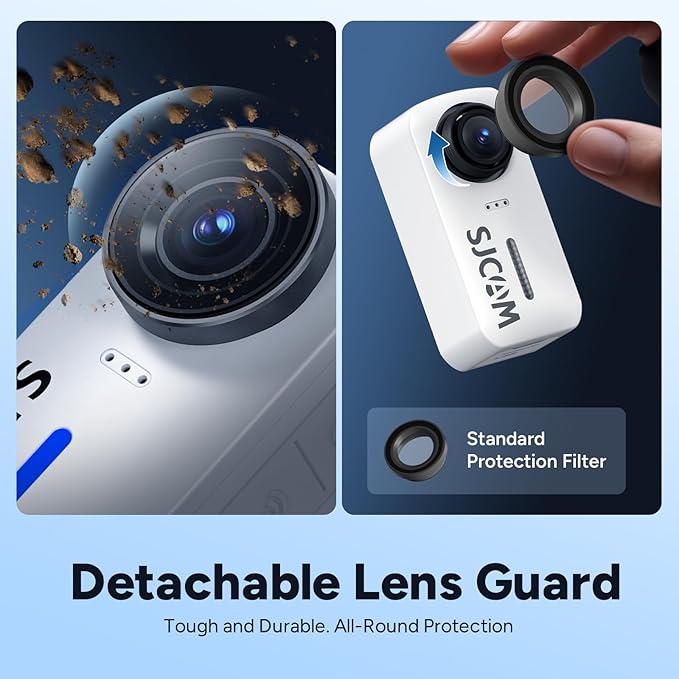 SJCAM C110Plus Magnetic Combo,4K POV Action Camera with Stabilization of 6-Axis,170° FOV,Mini Body Cam, Waterproof,Wearable,Portable POV,Built-in Spkr & Mic for Vlogging, with Helmet Mount Kits,White