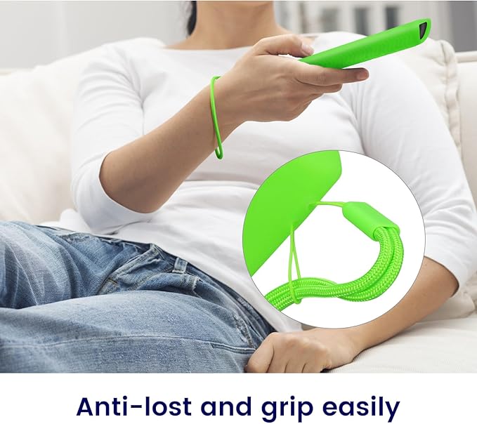 2 Pcs Glowing Remote Cover Compatible with Amazon Fire TV Stick, HD, 3rd Gen., 4K Remote Controller, Silicone Protective Case with Lanyard, Glowing Green + Red