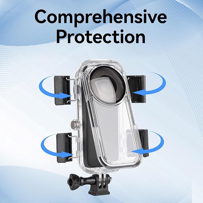 Waterproof Housing Case, Insta 360 ONE X2 Dive 360°Panoramic Camera Case with Anti Fog Film Tool Kit Underwater Shooting Gear for Surfing Rafting Snorkeling