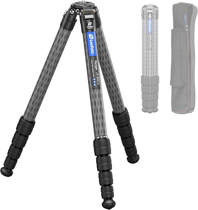 LEOFOTO LS-365CX Professional Camera Tripod, 3/8" Mounting, Folded 3", Length 60”, 5 Section, Compact Carbon Fiber 1.77kg Lightweight Tripod Stand for DSLR Video Camcorder, Max Load 44lbs/20kg