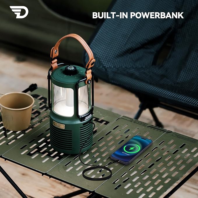 Dreamwave Outdoor Bluetooth Speakers, Portable Waterproof Speaker with LED Lights, IPX5 Waterproof, TWS Paring, Wireless Speaker Gifts for Men Women Party Camping Outdoor Beach Pool (Green)