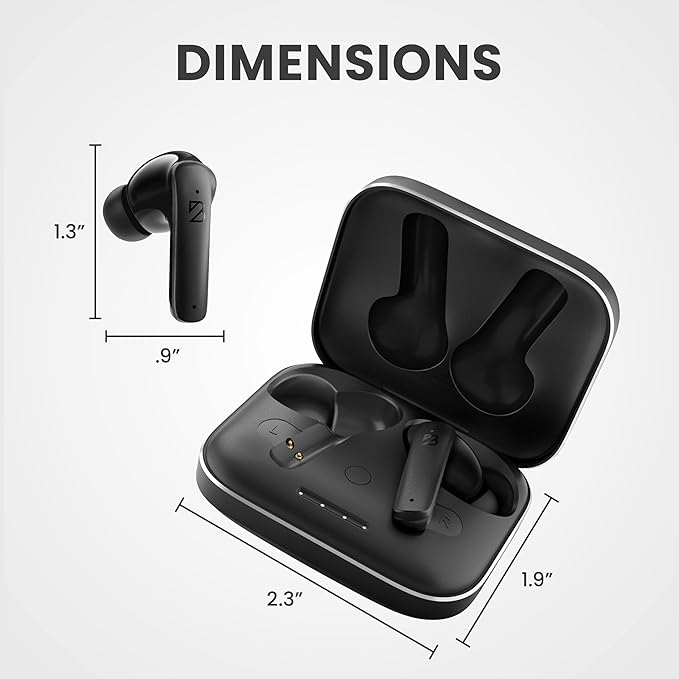 Back Bay Audio [USA-Based iPhone + Android Wireless Earbuds Bluetooth V5.3, Sweatproof Air Buds for Android Phones, Small Sports Bass Earphones with Wireless Mic for iPhone iOS, Bluetooth Earphones