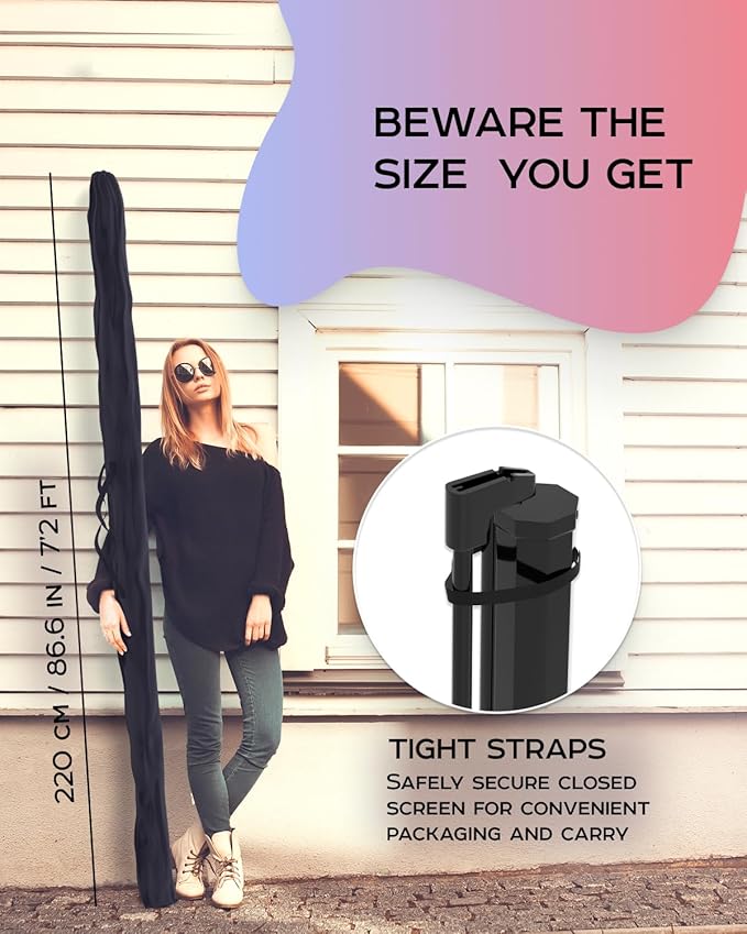 PropVue Projector Screen with Stand 100 inch - Indoor and Outdoor Projection Screen for Movie or Office Presentation - Adjustable from 16:9 to 4:3 HD Premium Wrinkle-Free Tripod Screen