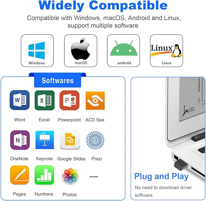 Norwii N26 Wireless Presentation Clicker, Presentation Remote, PowerPoint Clicker with Pointer for PowerPoint Presentations, Power Point Clicker Wireless Presenter Remote - Black