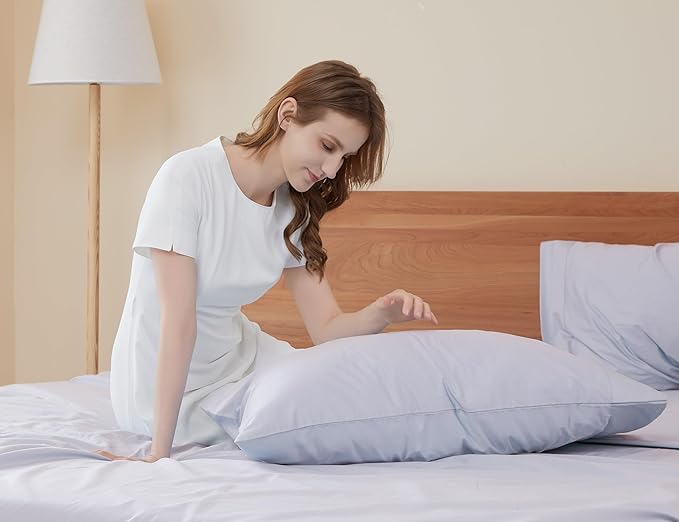 Sunflower Queen Pillowcases Set of 2, 100% Cotton Queen Size Pillow Cases 2, 20×30 inches Gloaming Purple, Soft and Breathable