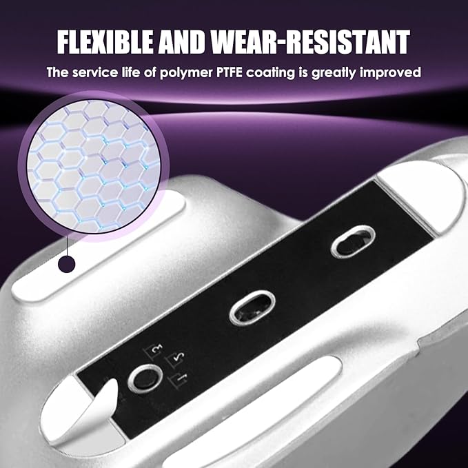 2 Pack MX Master 3/3S Wireless Gaming Mouse Feet Sliding Stickers, Wear-Resistant Smooth Mice Glass Skates Pad Compatible with Logitech Mouse Feet Replacement (Glide Mice Skates, White PTFE)