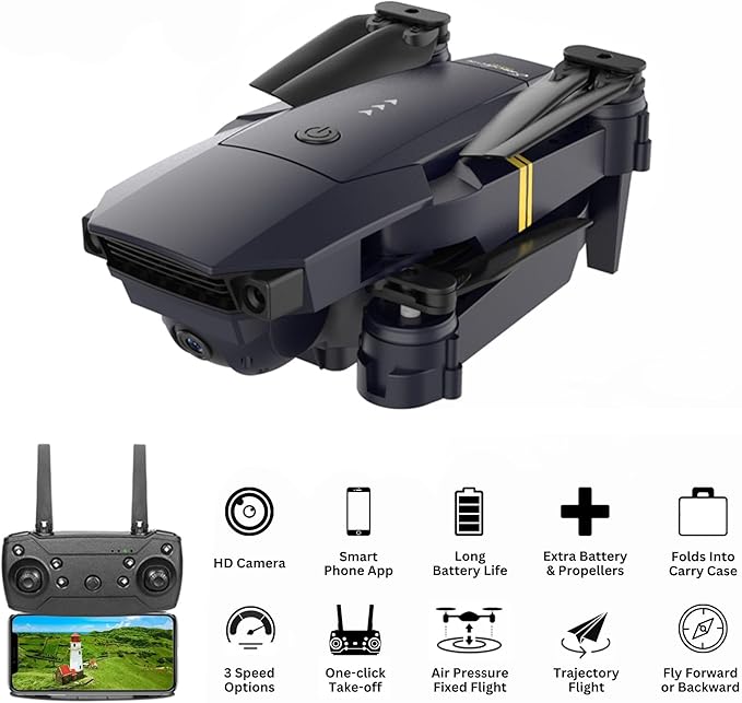 Black Falcon 4k Drone with Camera 2025 Quadcopter Drones for Kids, drone for adults, beginner and pros | HD pictures and videos, foldable, silent, 30 MPH Falcon Drones with Camera for Adults 4k