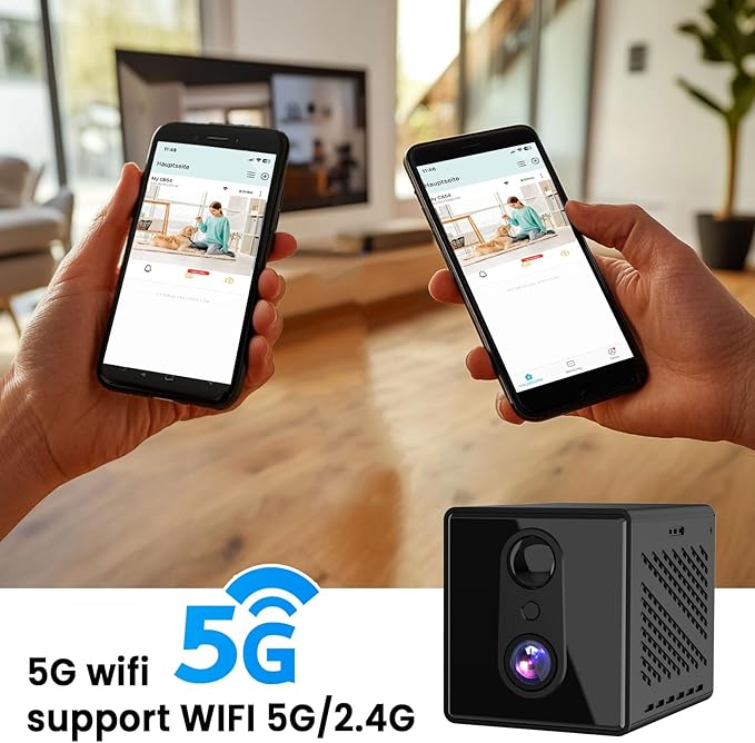 2025 Upgraded 5GHz WiFi Hidden Spy Camera, 4K Wireless Indoor Security Cam, Surveillance Nanny Cam, Pet & Car Camera with Longer Battery Life(APP:O-KAM Pro)