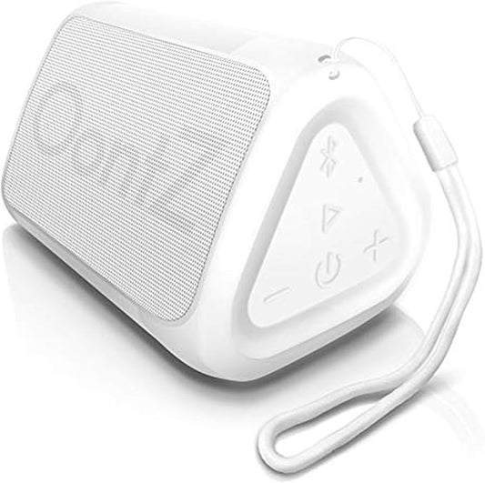Angle Solo Portable Speaker - IPX5 Water-Resistant 5.0 Bluetooth Speaker with 100Ft Wireless Range and up to 10Hrs Playtime by OontZ (White)