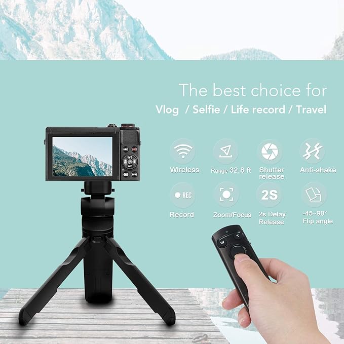 Wireless Shooting Grip and Tripod Camera Remote Control for Canon EOS Rebel SL2, SL3, 77D, R5, R6, T7i, M50, EOS RP, R, PowerShot SX70 HS, G7 X Mark III, G5 X, M6 Mark II