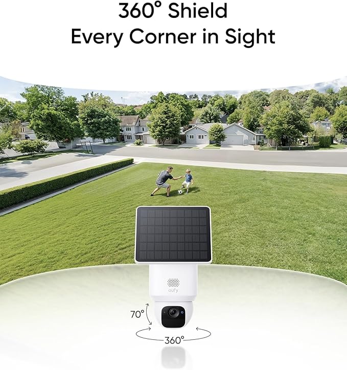 eufy Security SoloCam E30, 2-Cam Pack Kit, Security Cameras Wireless Outdoor, Solar Camera Outdoor Wireless, 360° Pan, AI Tracking, 2K Clarity, No Monthly Fee