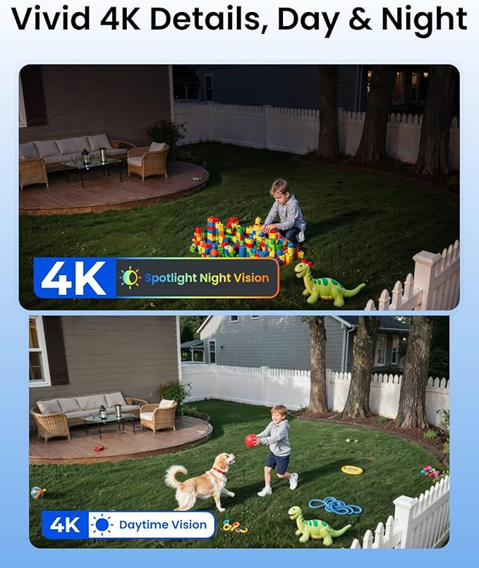 REOLINK First 4K Solar Security Cameras Wireless Outdoor, Argus PT Ultra+ 3W Solar Panel, 360° Pan Tilt Auto-Tracking, 8MP Color Night Vision, 2.4/5 GHz Wi-Fi 6, No Monthly Fee, Home Hub Compatible