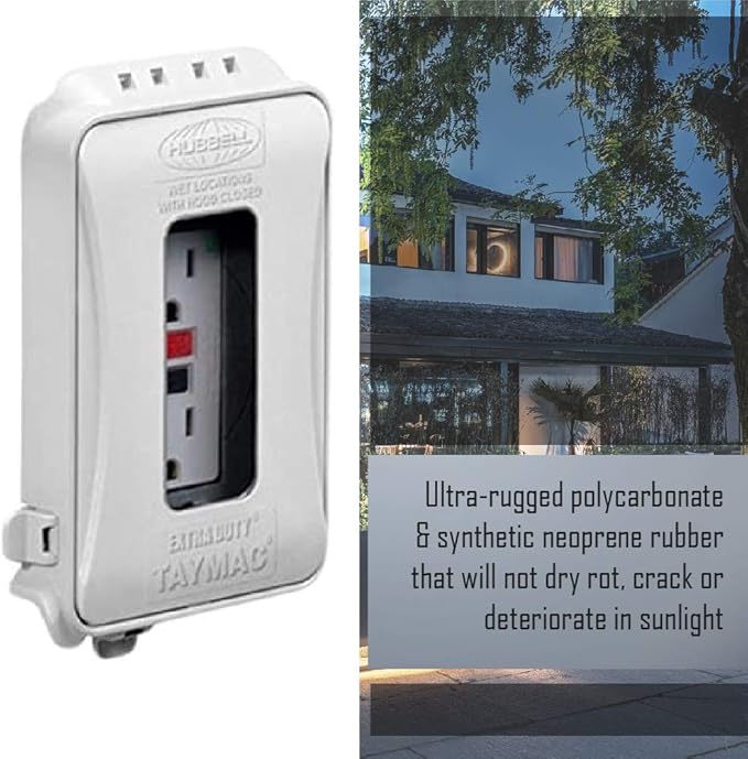 TAYMAC ML500W Single-Gang Mount 16-in-1 Flat Nonmetallic Weatherproof Vertical/Horizontal, 1-Pack, White