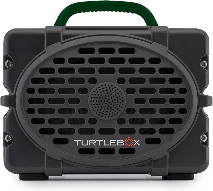 Turtlebox Original Gen 3: Portable Outdoor Bluetooth Speaker – Ultra-Loud (120dB), Waterproof (IP67), Rugged, Impact-Resistant, 3-Day Battery | Party Mode: Unlimited Pairing Stereo, Gray/Green