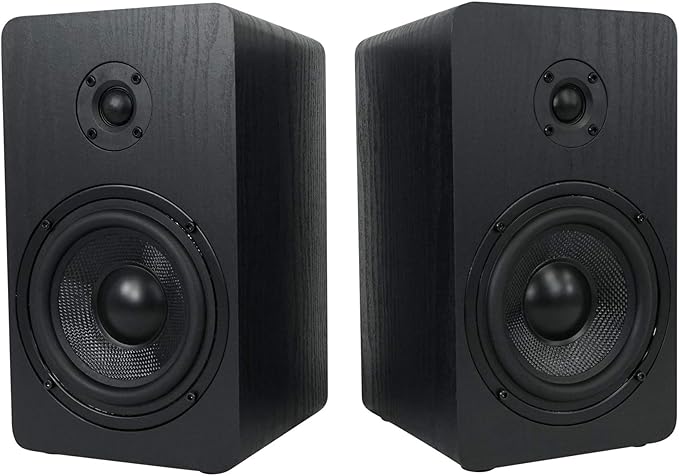 Rockville Pair RockShelf 58B V2 360W Black 5.25" Bookshelf Speakers/8 Ohm, Kevlar Woofers, Silk Dome Tweeters, Wall-Mountable, for Home Theater and Music Enthusiasts