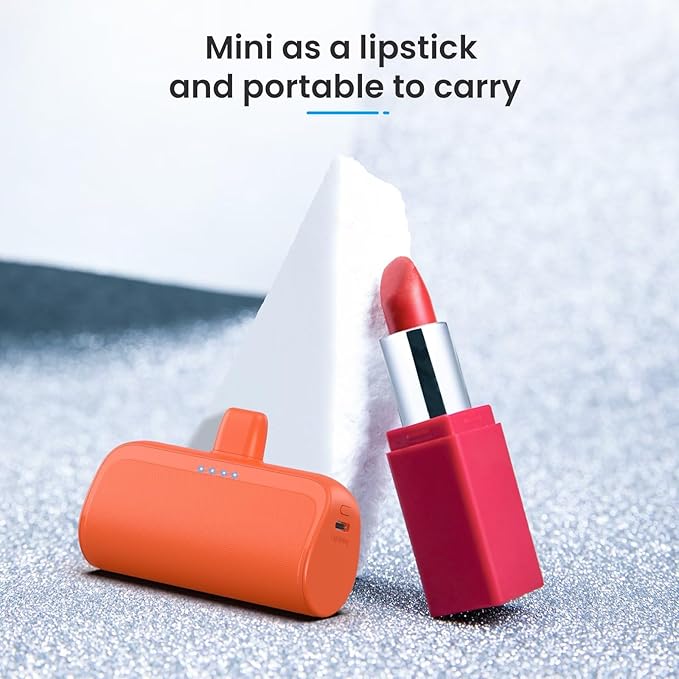 Mini Portable Charger Power Bank for iPhone,5200mAh Portable Phone Charger, Ultra-Compact PD Fast Charging Battery Pack Compatible with iPhone 14/14 Plus/Pro Max/13（Wine red）