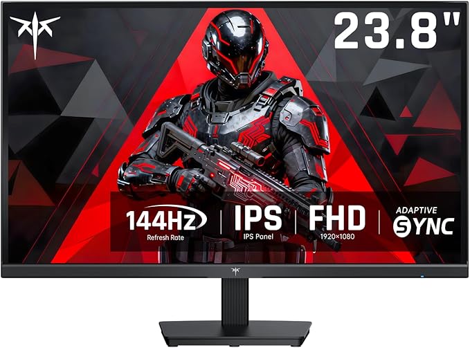 KTC 24 Inch Computer Monitor, FHD 144Hz Office Gaming Monitor, IPS, Adaptive-Sync, HDMI & DP Port, 1500:1 Contrast Ratio, Bluelight Filter, Tilt Adjustable, H24B9S