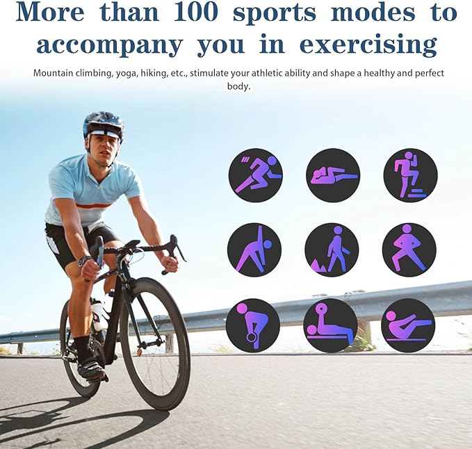 Smart Watch for Men Women, 1.39" Round GPS Watcher with 110+ Sports Modes, Blood Pressure/Heart Rate/Blood Oxygen/Sleep Monitor, IP67 Waterproof Smartwatch for Android iOS