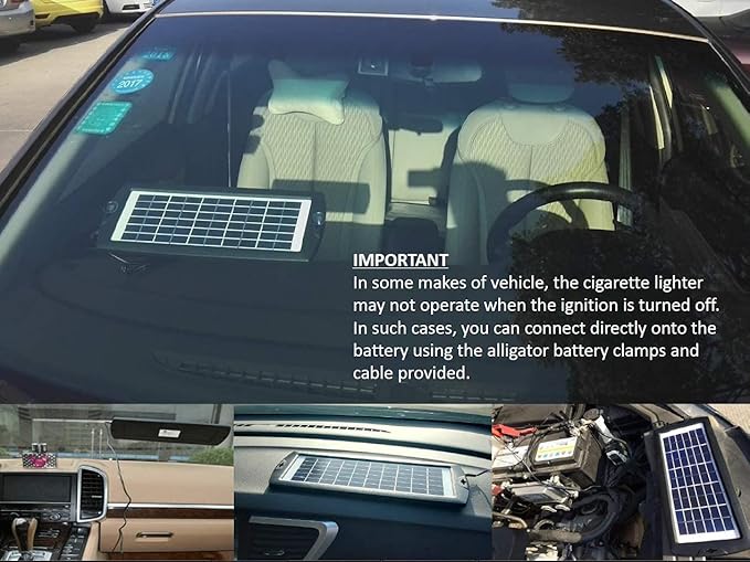 Sunway Solar Car Battery Trickle Charger & Maintainer 12V Solar Panel Power Kit Portable Backup for Car Automotive RV Marine Boat Motorcycle Truck Trailer Tractor Powersports Snowmobile Farm Equipment