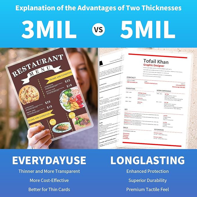 Clear Thermal Laminating Pouches – 9 x 11.5 Inch, 5 mil Thick (500 Pack) – Professional-Grade Lamination Sheets for Documents, Photos & Crafts – Fits 8.5 x 11 Letter Size Paper - [5mil 500 Packs]