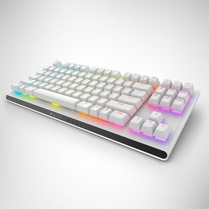 Alienware Tenkeyless Gaming Keyboard - AW420K - Lunar Light - Wired, Programmable, Cherry MX Red, USB, AlienFX RGB / 16.8 Million Colours