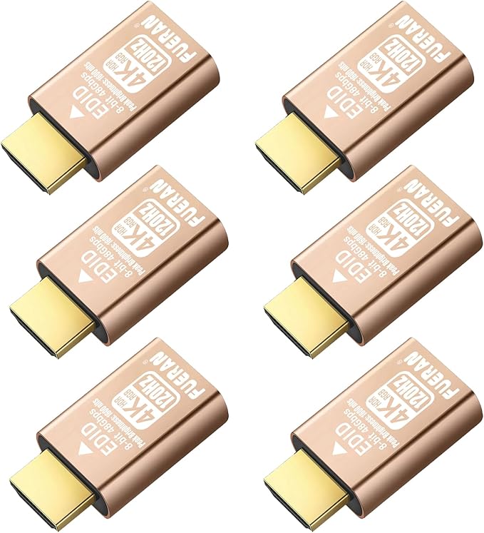 4K 120Hz HDMI 2.1 Dummy Plug – High-Resolution Virtual Display Emulator for PC, VR Headsets & Cryptocurrency Mining EDID Headless Ghost Display Adapter (4K/120Hz-HDR/8bits-6P)