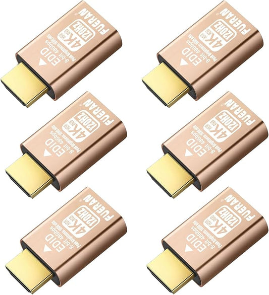 4K 120Hz HDMI 2.1 Dummy Plug – High-Resolution Virtual Display Emulator for PC, VR Headsets & Cryptocurrency Mining EDID Headless Ghost Display Adapter (4K/120Hz-HDR/8bits-6P)