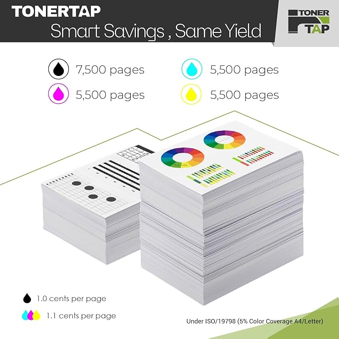 Toner Tap 210X Toner Cartridges for HP Color Laserjet Pro 4201dw, 4201dn, HP Color Laserjet Pro MFP 4301dw, 4301dn, 4301fdw, W2100X W2101X W2103XW 2102X High Yield