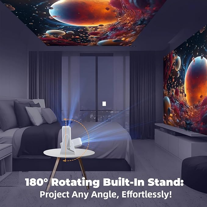 [Touch Screen/Auto Focus & Keystone/Built-In Apps] A2Pro Smart Projector with Touch Tablet , Wifi 6 Bluetooth Portable Movie Projector with Stereo Speaker, Support 4K, 800 ANSI, Indoor/Outdoor Use