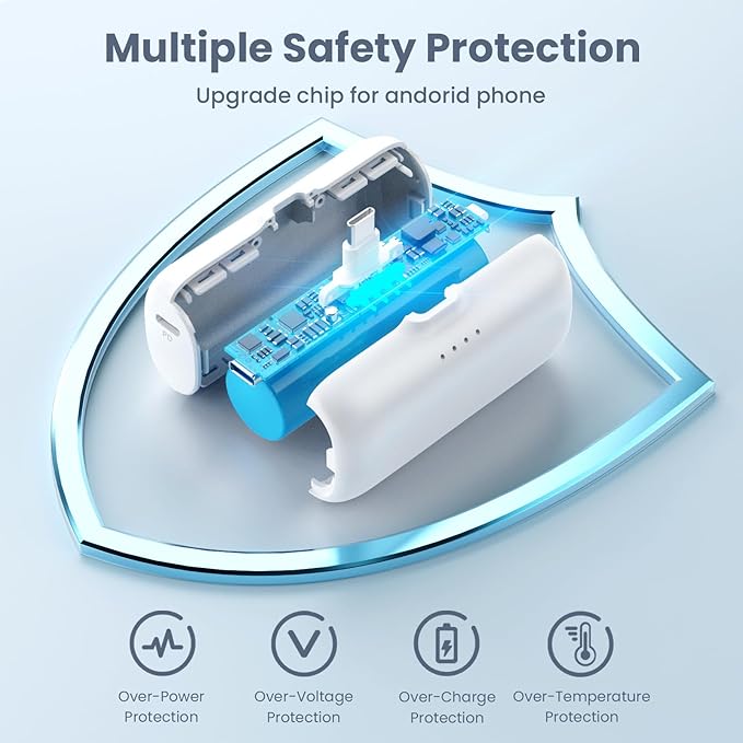 [2-Pack] Mini Portable Charger 5200mAh Power Bank, 3A PD USB C Cell Phone Portable Power, LCD Display Battery Pack Compatible with iPhone 15/15 plus/15 pro/15 pro Max/Android Phone/Samsung etc