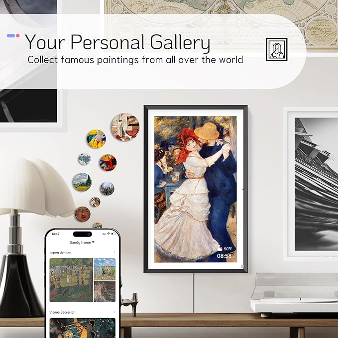 NexFoto 15.6 Inch Touchscreen Digital Picture Frame 64GB, FHD IPS WiFi Digital Photo Frame, Add Photos from Google Photos, Share Photos/Videos via App/USB, Gifts for Birthday/Mom/Women, Black